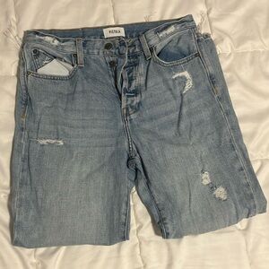 Pistola Light Wash Ripped Straight Jeans Size 28